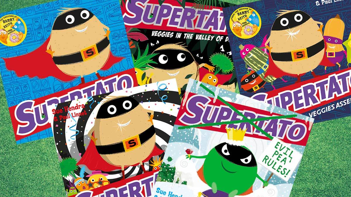 The front covers of the books in the Supertato series