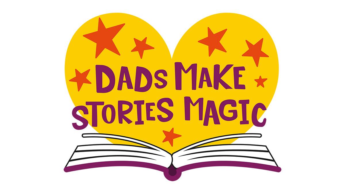 The logo for Dads Make Stories Magic