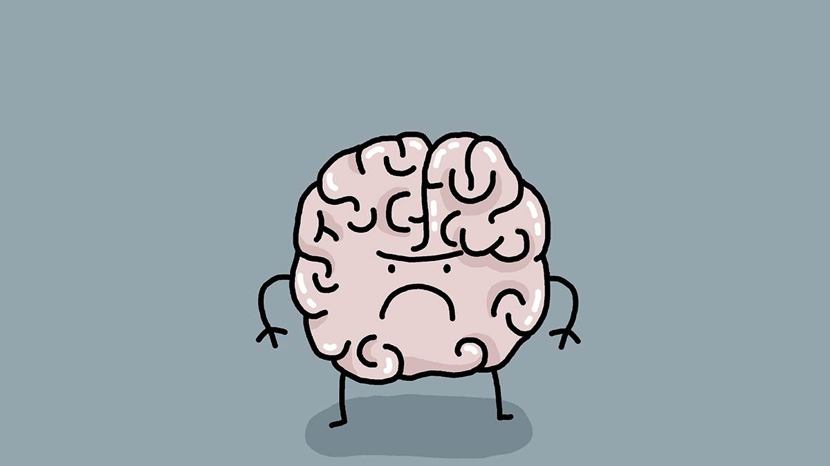 An illustration of a grumpy brain