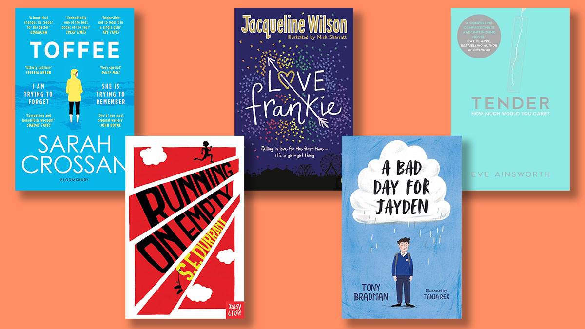 The front covers of Toffee, Running on Empty, Love Frankie, A Bad Day for Jayden, and Tender