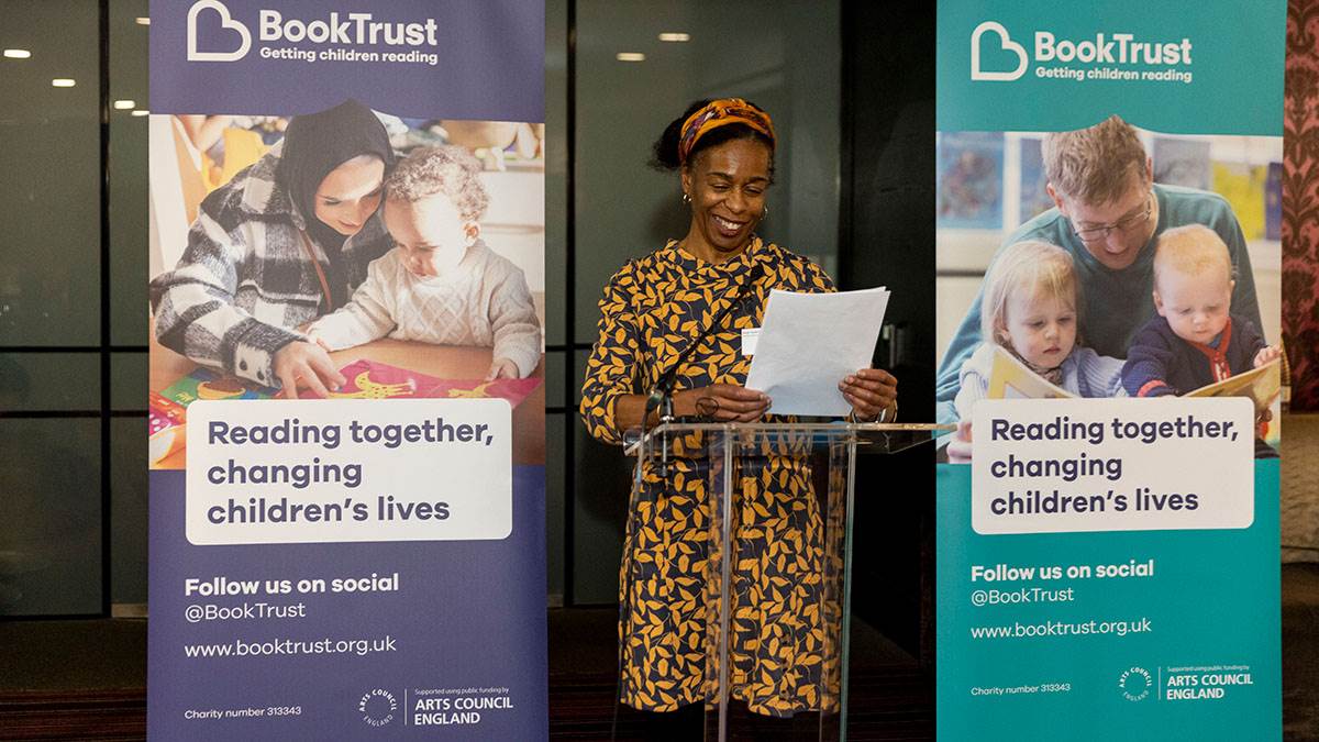 Sarah Smith giving a speech at BookTrust's Reading Together launch