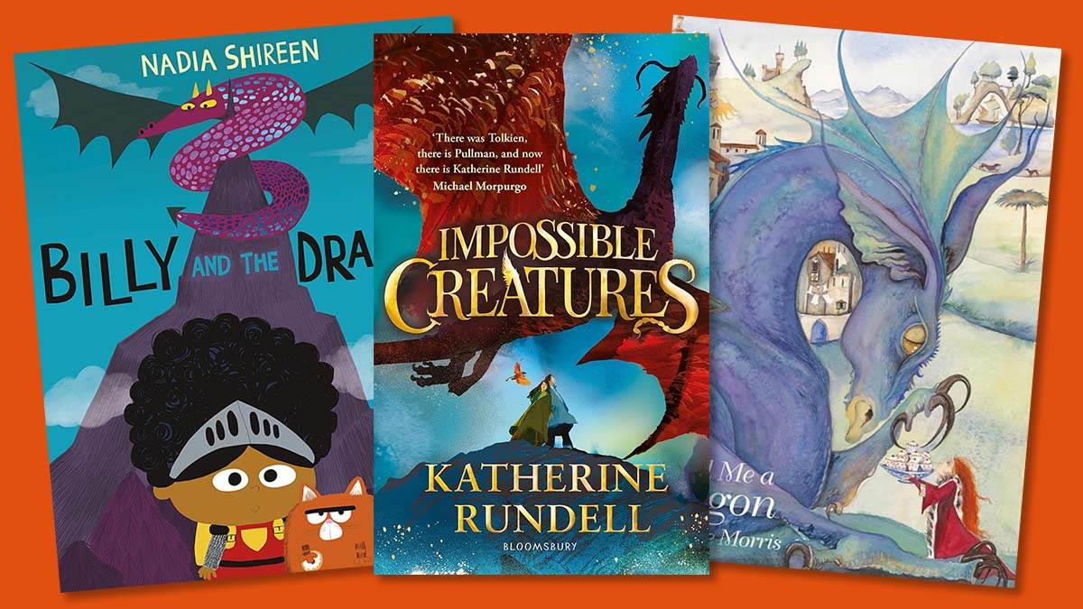The front covers of Billy and the Dragon, Impossible Creatures, and Tell Me a Dragon