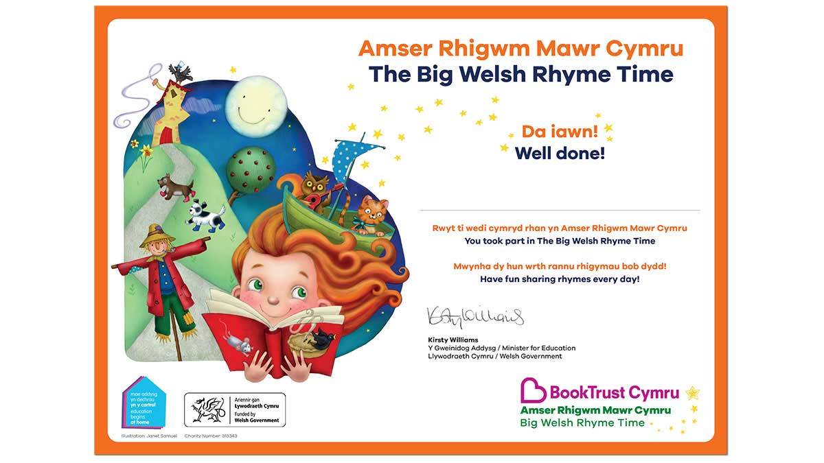 Big Welsh Rhyme Time 2020 certificate