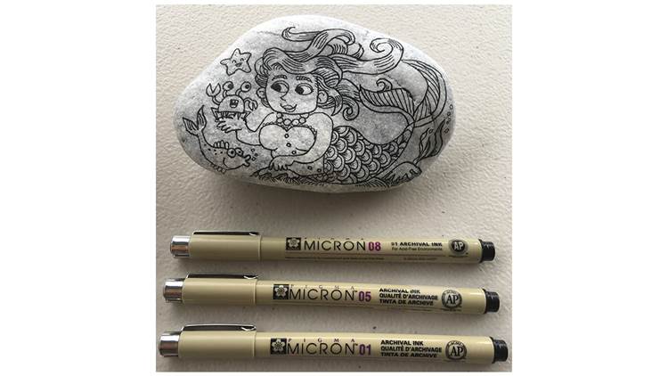 Sarah McIntyre's pebble and pens