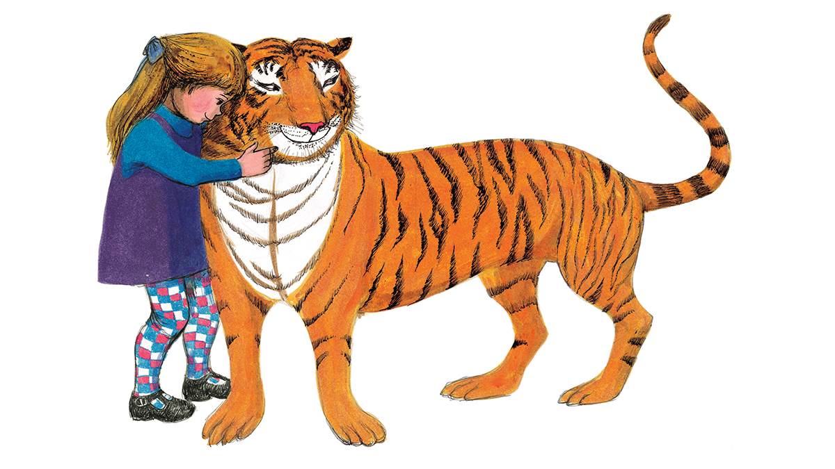 An illustration from The Tiger Who Came to Tea