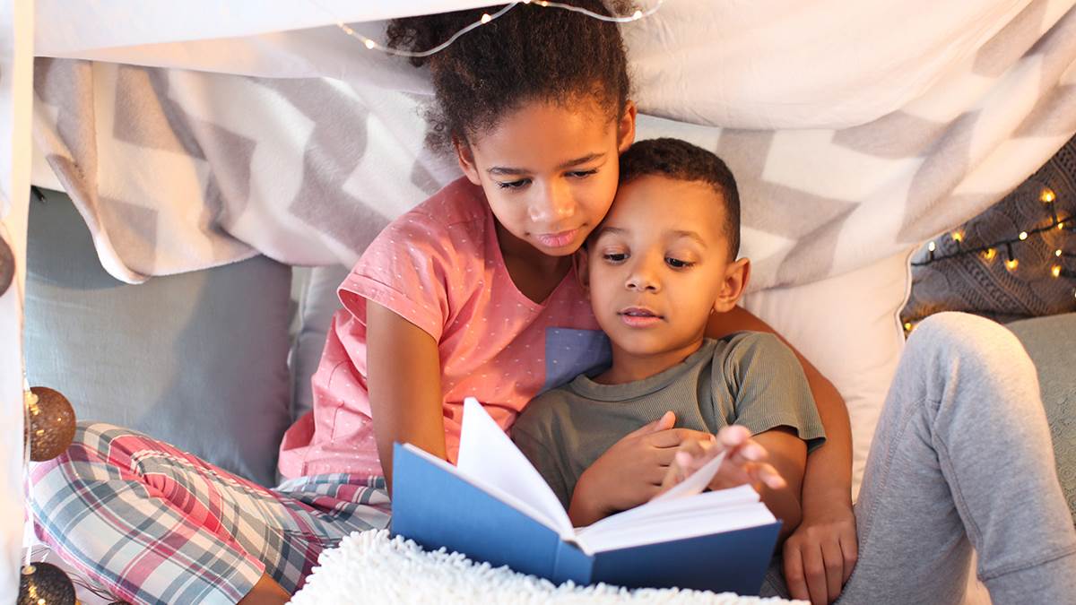 Pyjamarama: kids reading together before bed