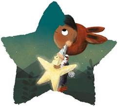 Girl and her star illustration