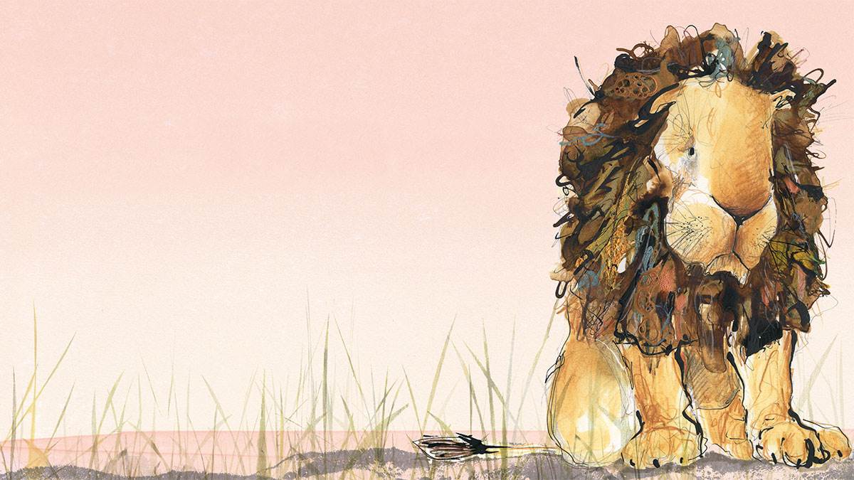 An illustration from Arlo, The Lion Who Couldn't Sleep