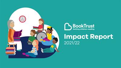 An illustration of children listening to a teacher reading them a book plus the words Impact Report 2021/22