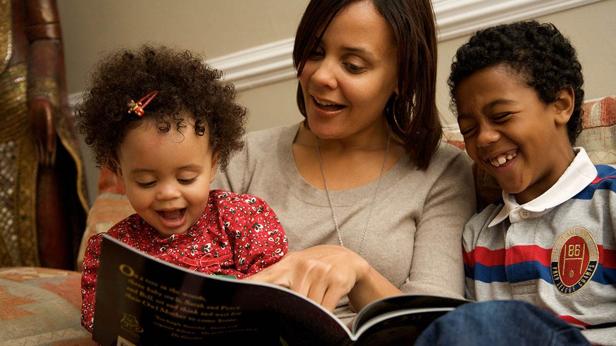 Family reading together