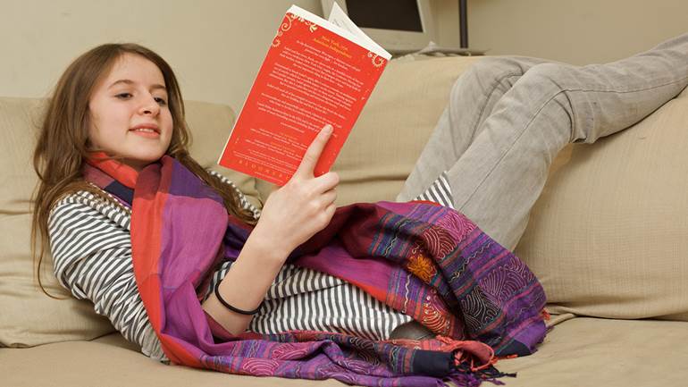 Teenager reading