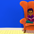 Illustration of an older child reading in an armchair