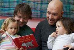 Dads reading with children