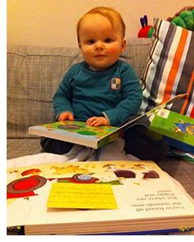 Baby Boy Reading Board Books