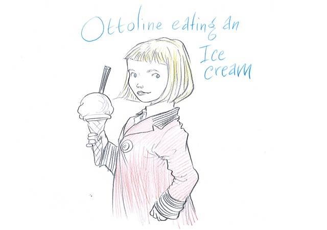 Ottoline eating an ice cream