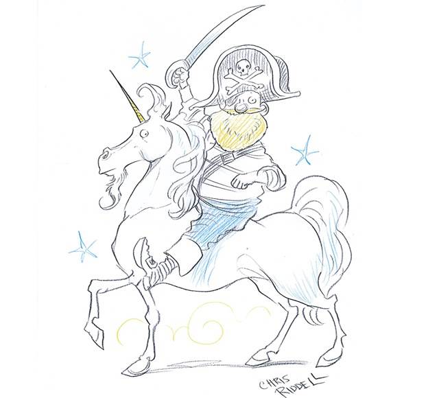 Pirate Riding a Unicorn