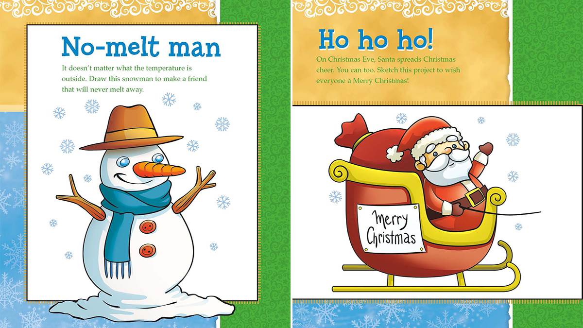 Drawing Christmas: Snowman and Santa