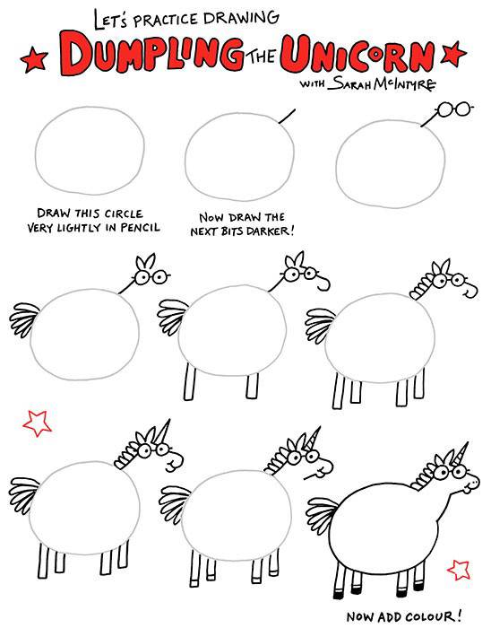 How to draw Dumpling the Unicorn