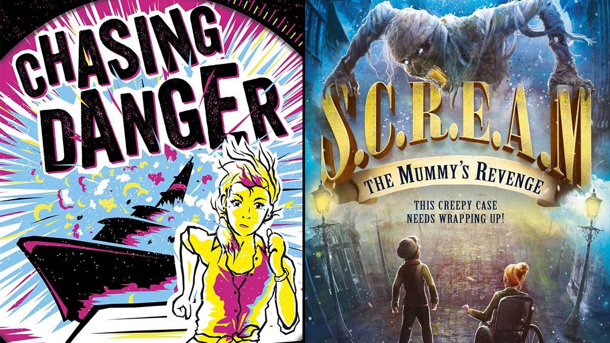 The book covers of Chasing Danger by Sara Grant and S.C.R.E.A.M.: The Mummy's Revenge by Andrew Beasley