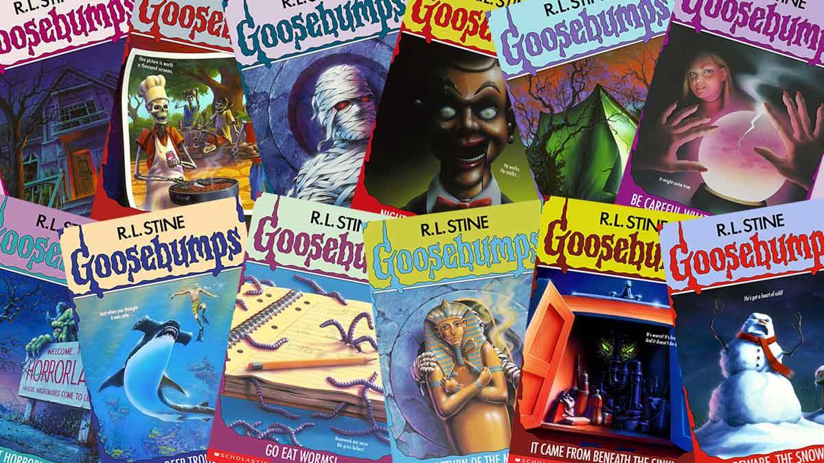 A collection of classic book covers for Goosebumps by RL Stine