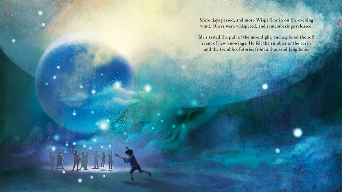 A spread from Wisp by author Zana Fraillon and illustrator Grahame Baker Smith