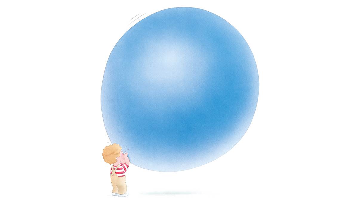 An illustration from The Blue Balloon
