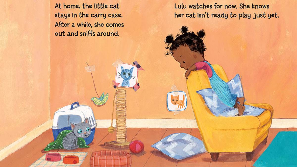 A spread from Lulu Gets a Cat