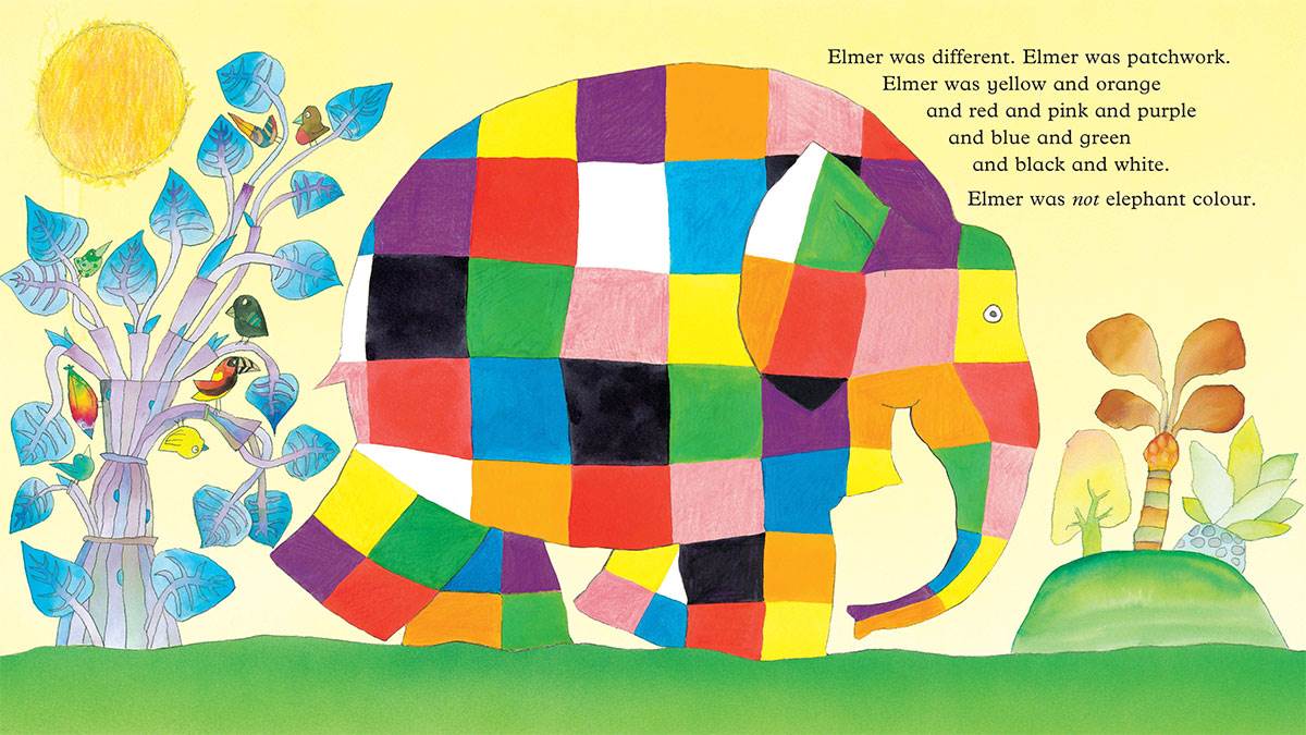 A spread from Elmer by David McKee