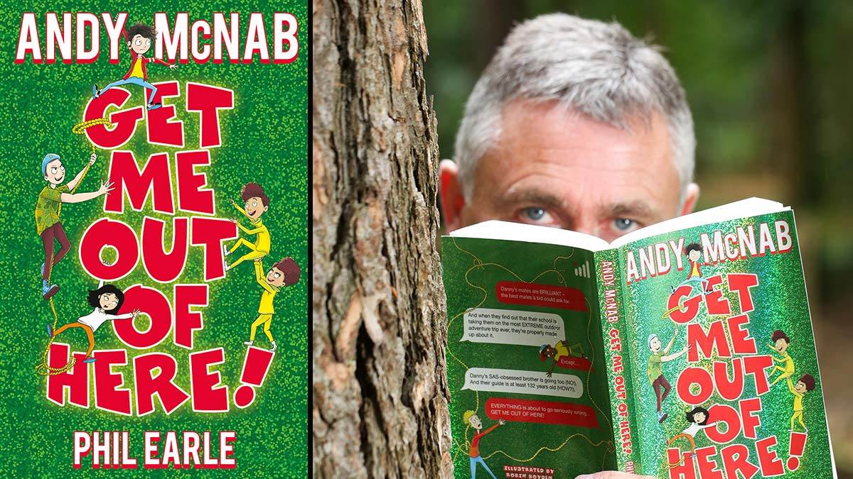 The front cover of Get Me Out of Here and author Andy McNab
