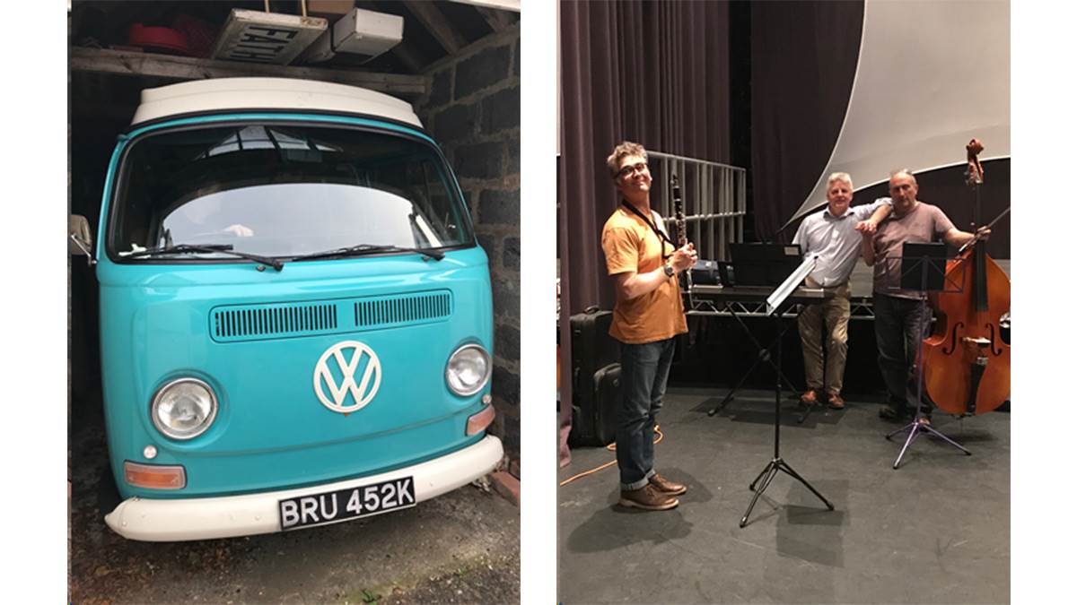 The VW camper van and musicians taking part