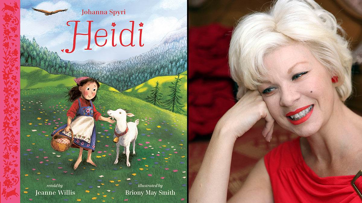 The front cover of Heidi and author Jeanne Willis
