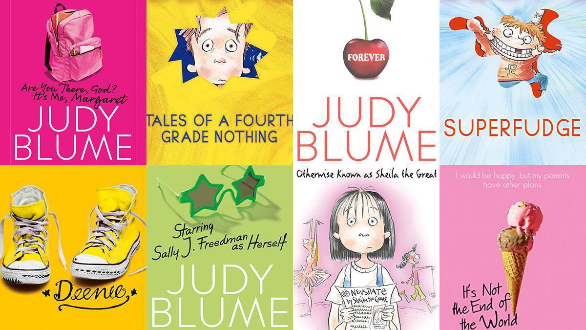 The front covers of a selection of Judy Blume books
