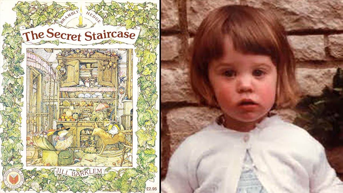 The front cover of The Secret Staircase and author Catherine Rayner