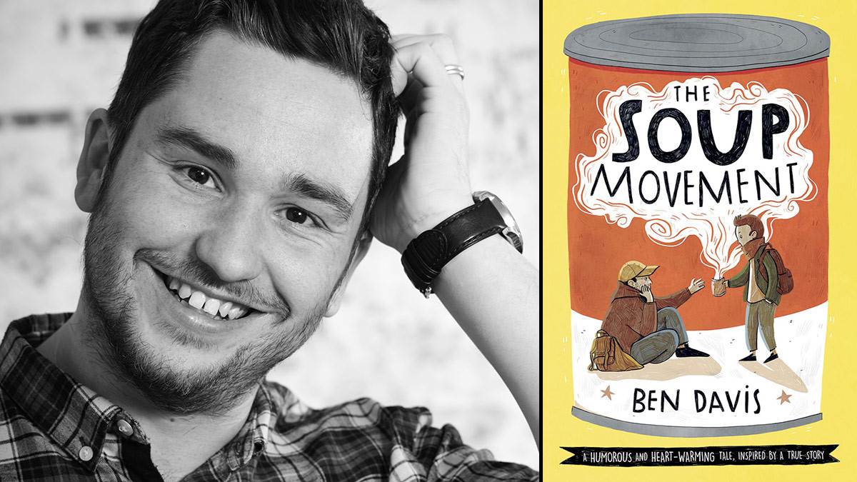 Author Ben Davis and the front cover of The Soup Movement