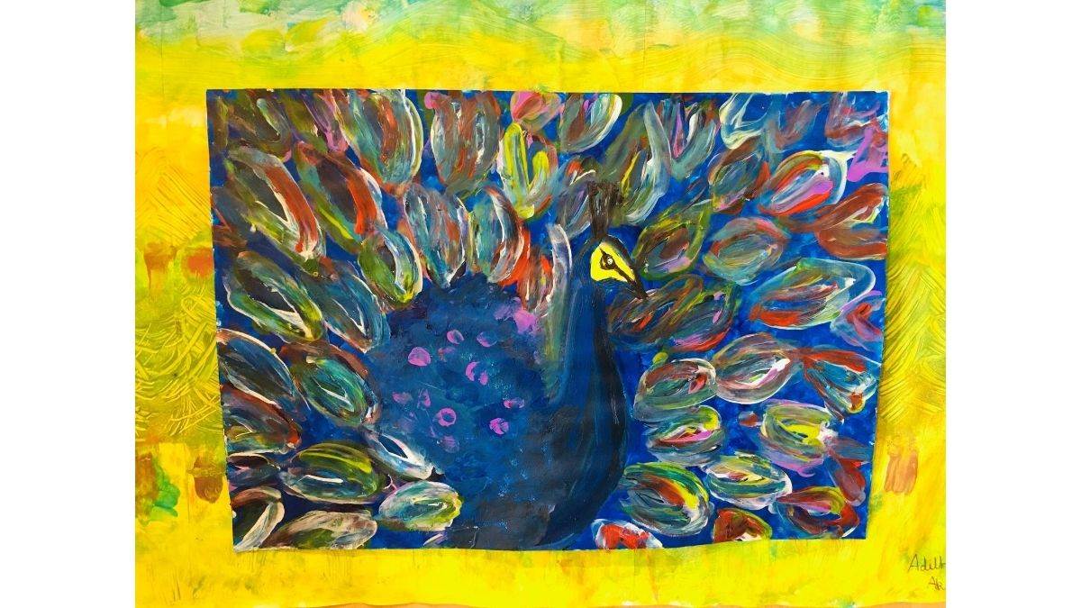 Adithi's peacock painting