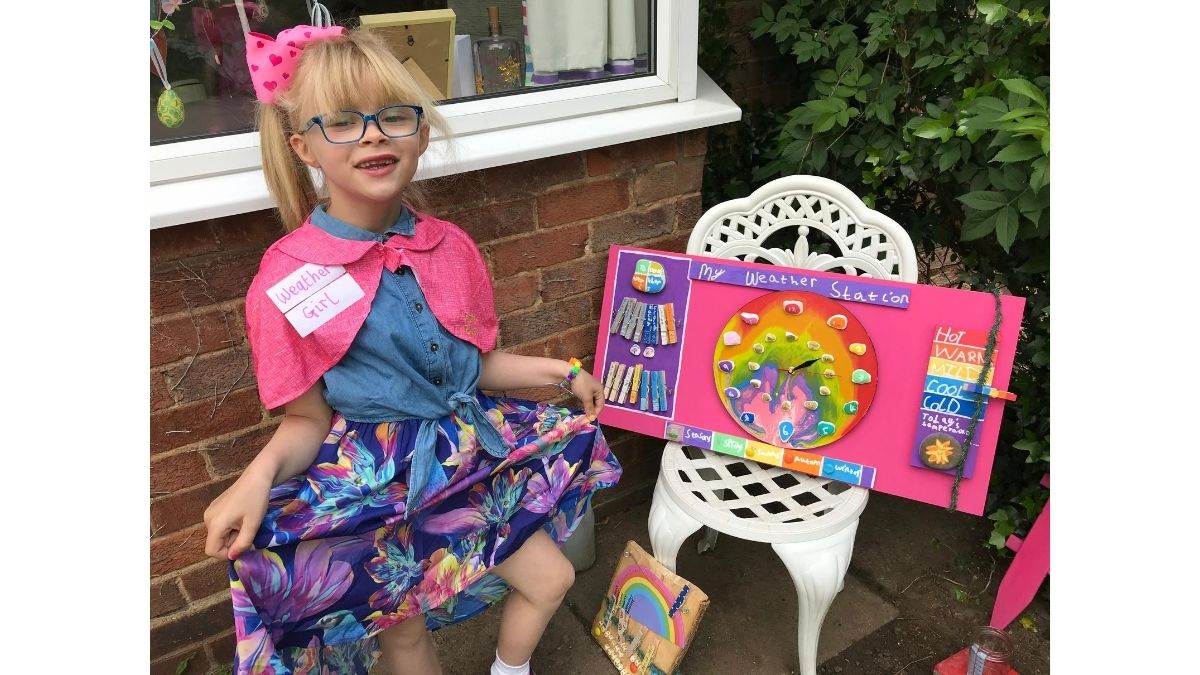 Drawing Diary winner Lottie Brown shows off her weather station