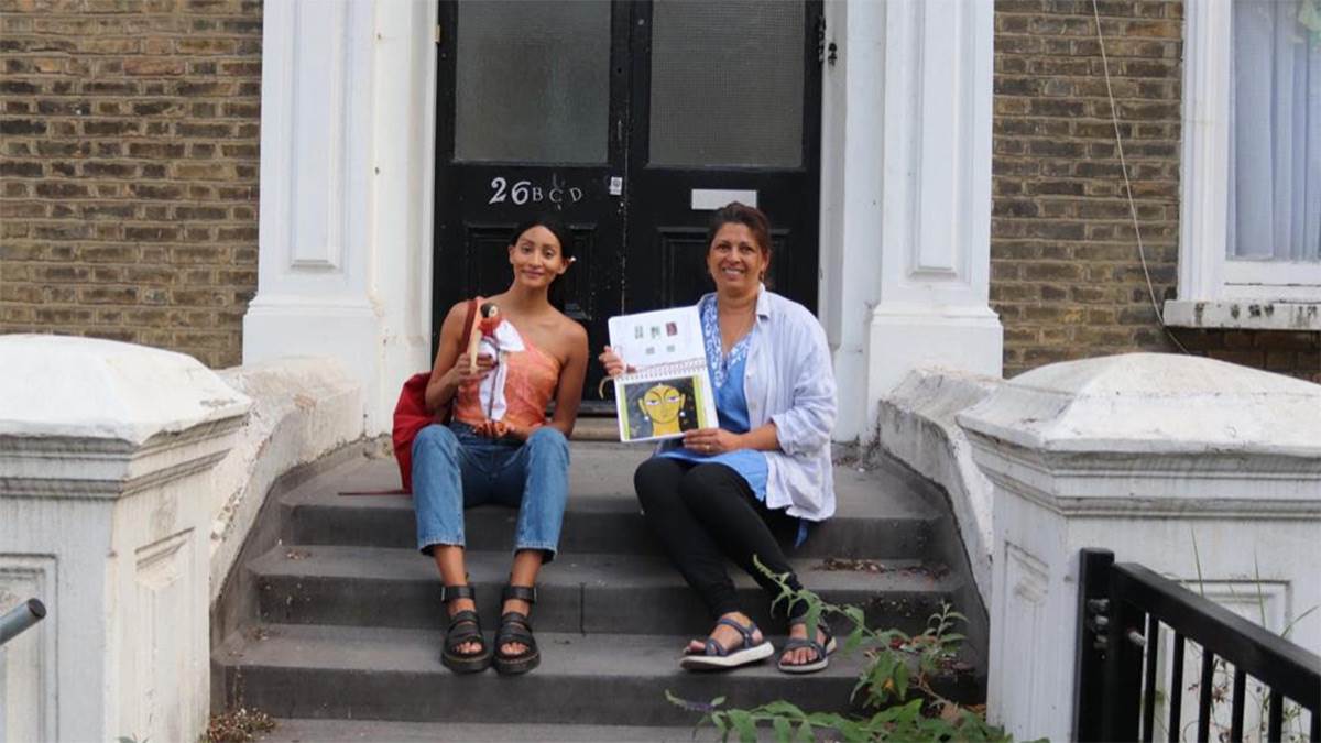 Farhanah Mamoojee and Sita Brahmachari on the steps of the first Ayah's Home