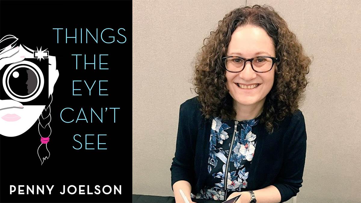 The front cover of Things The Eye Can't See and author Penny Joelson