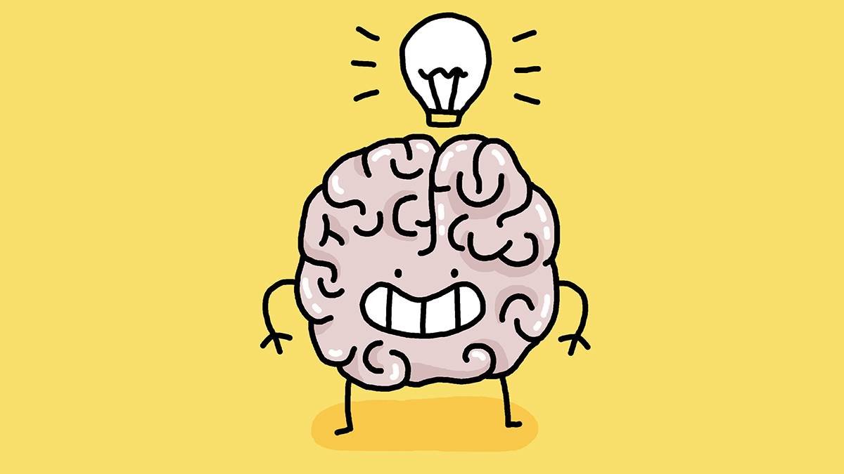 An illustration of a happy brain