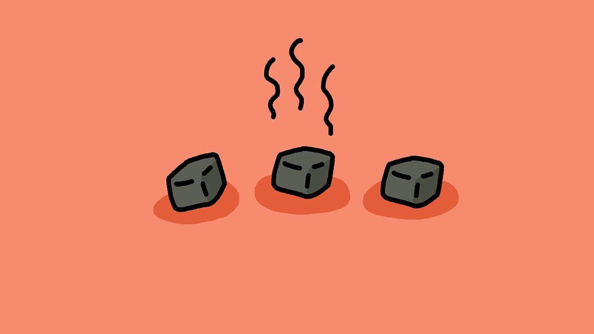 An illustration of cubed poo