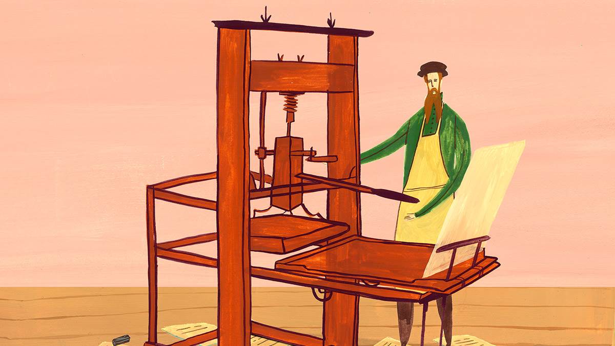 An illustration of Johannes Gutenberg