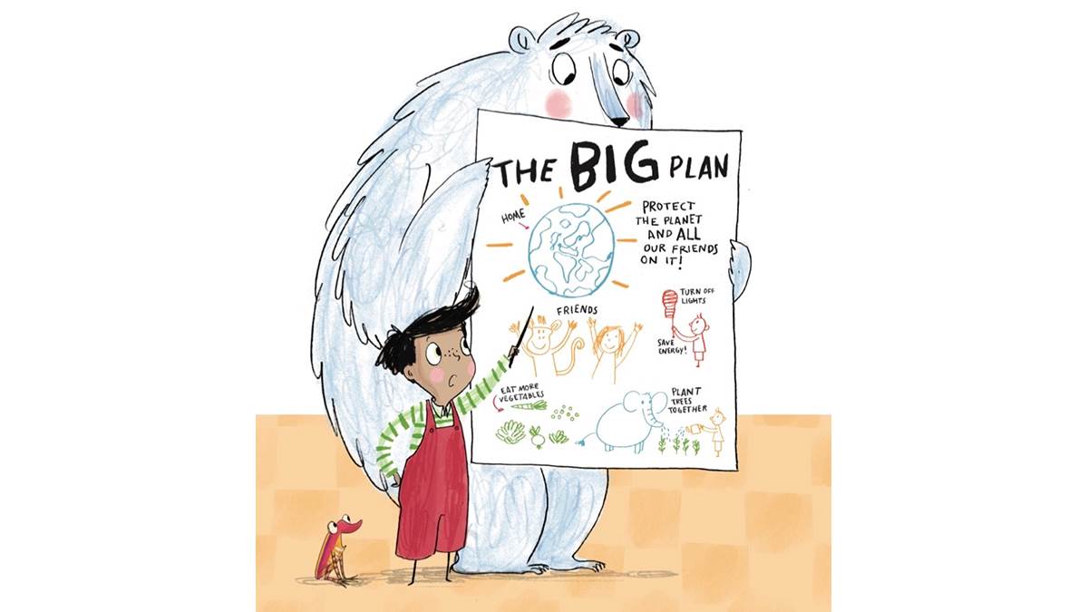 An illustration of Rafi's big plan from Elephant In My Kitchen