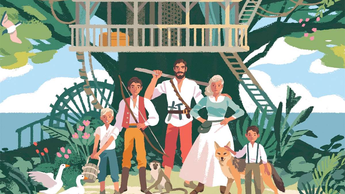 The front cover of The Swiss Family Robinson