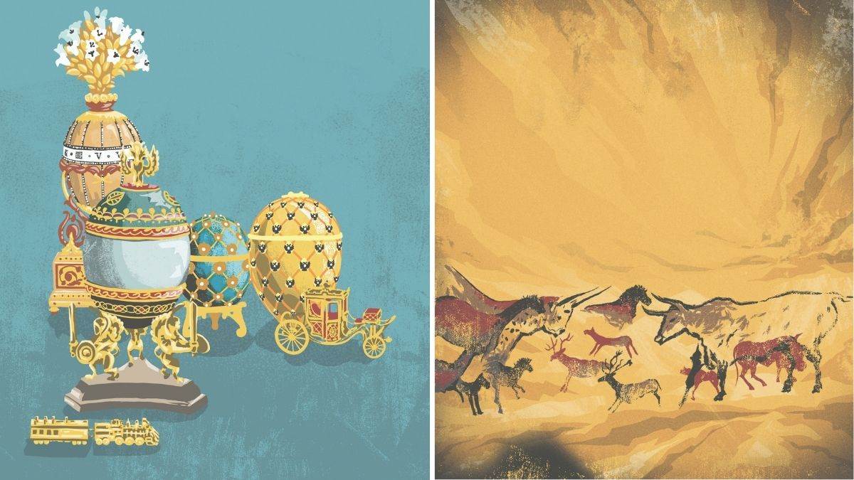 Lascaux cave paintings and Fabergé eggs from Amazing Treasures