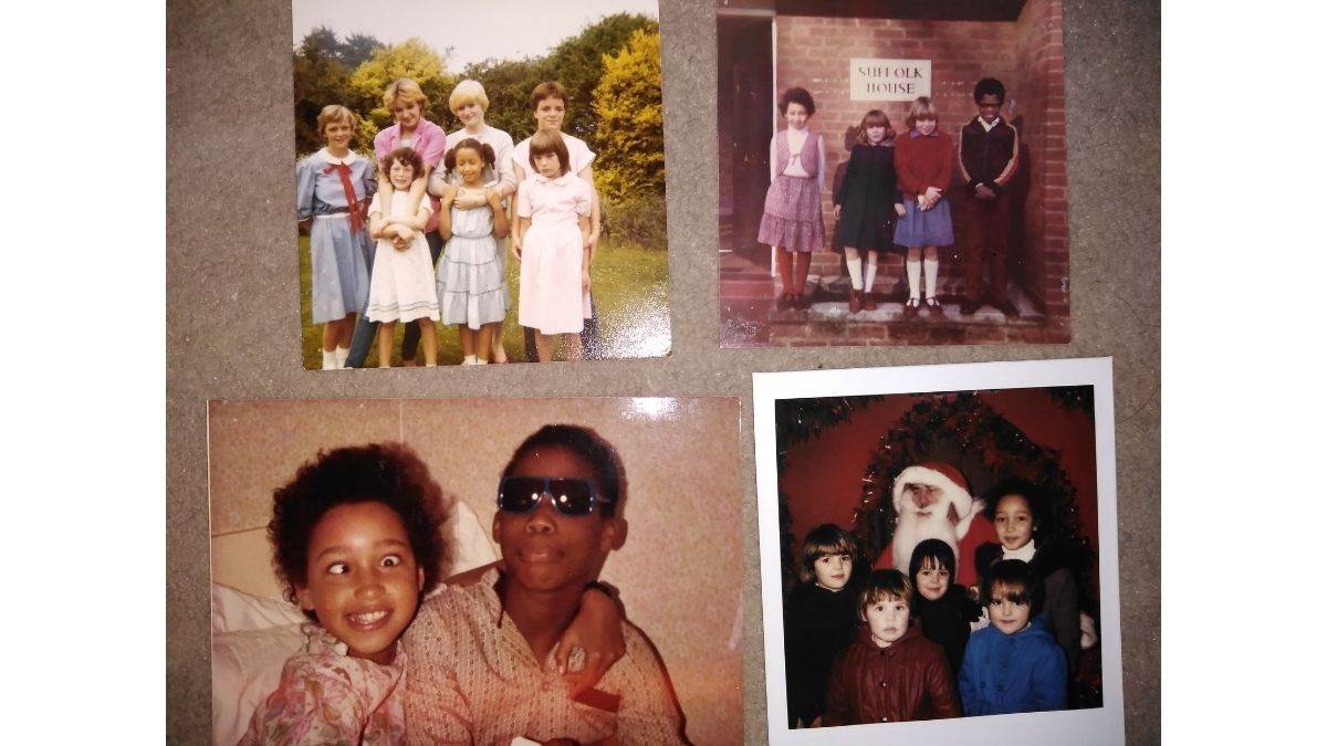Pages from author Em Norry's childhood photo album