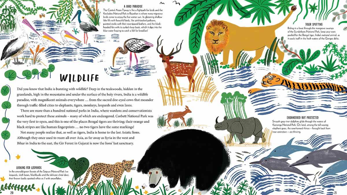 A spread about wildlife from India, Incredible India