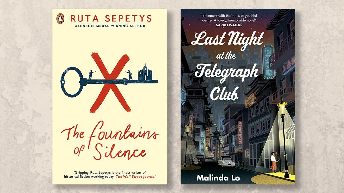 The front covers of The Fountains of Silence and Last Night at the Telegraph Club