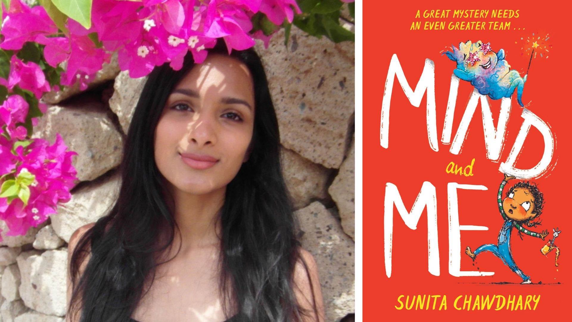Author Sunita Chawdhary and the cover of Mind and Me