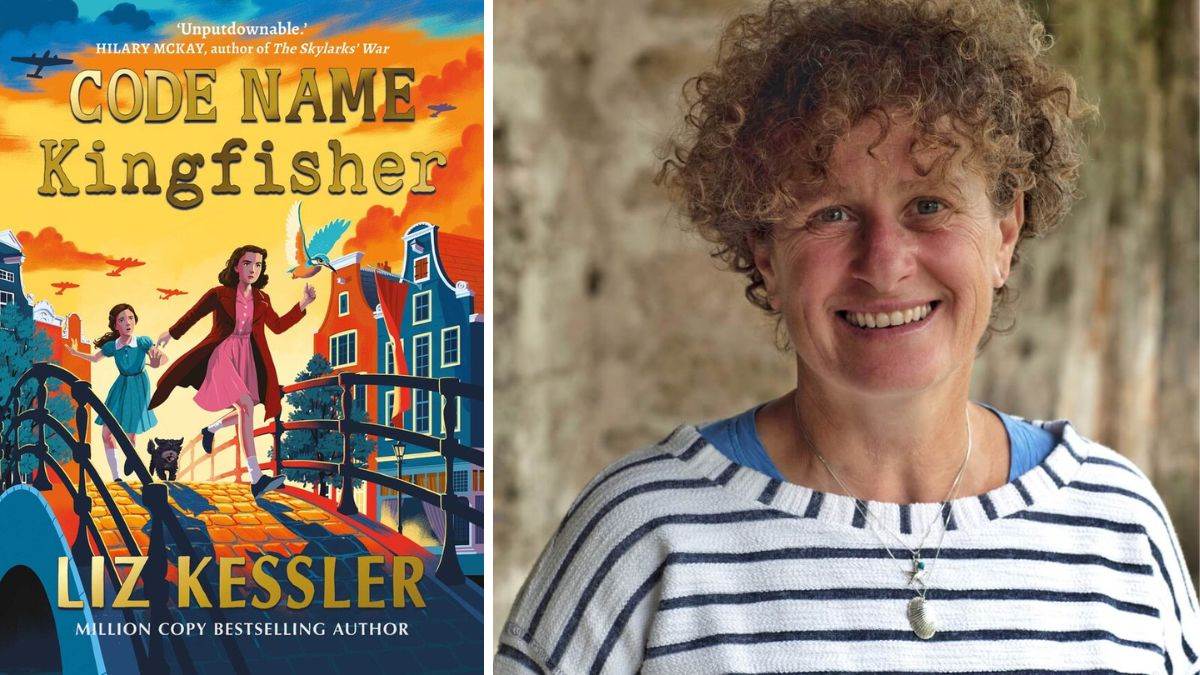 Liz Kessler and the cover of Code Name Kingfisher