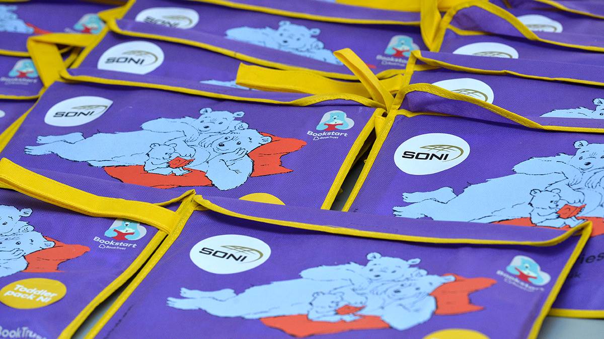 Image of the Bookstart SONI toddler packs gifted in Northern Ireland